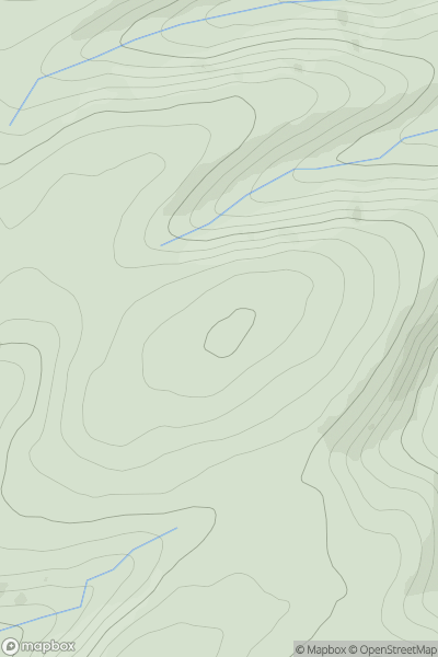 Thumbnail image for Warren Hill [Welshpool to Hay-on-Wye] showing contour plot for surrounding peak